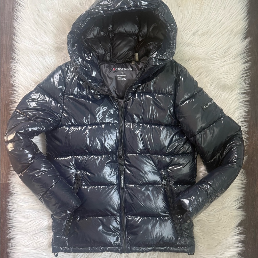 Men’s Calvin Klein Navy Blue Puffer Jacket Size Small